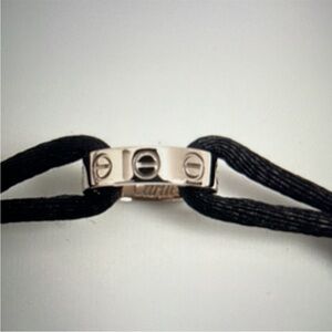Authentic Cartier Love White Gold Cord Bracelet Black